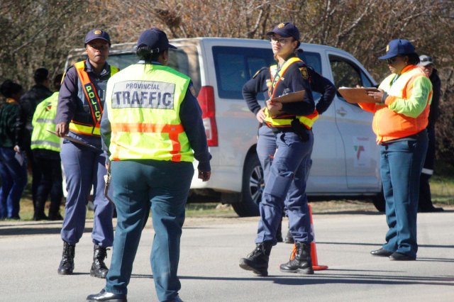 Female Law Enforcement on the R27 road in Calvinia